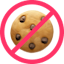 cookie crossed out icon